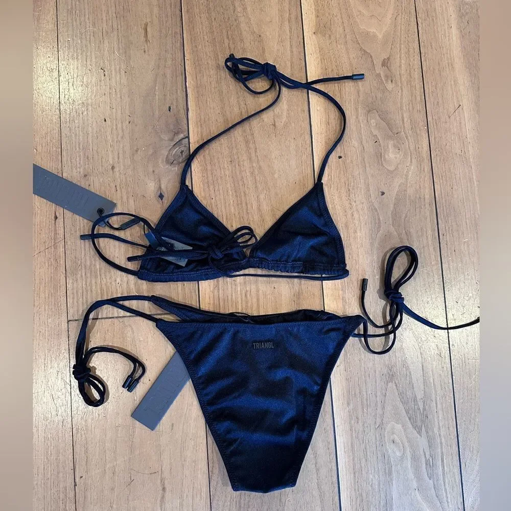 triangl swimwear Black String Tie Bikini